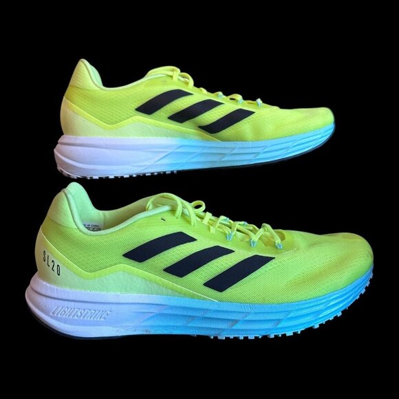 Adidas Mens SL20.2 M Running Shoes Used Yellow Blue Size Men 10 - Picture 1 of 16